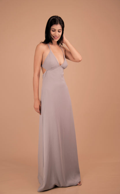 Lunar Whisper — Bareback Evening Dress