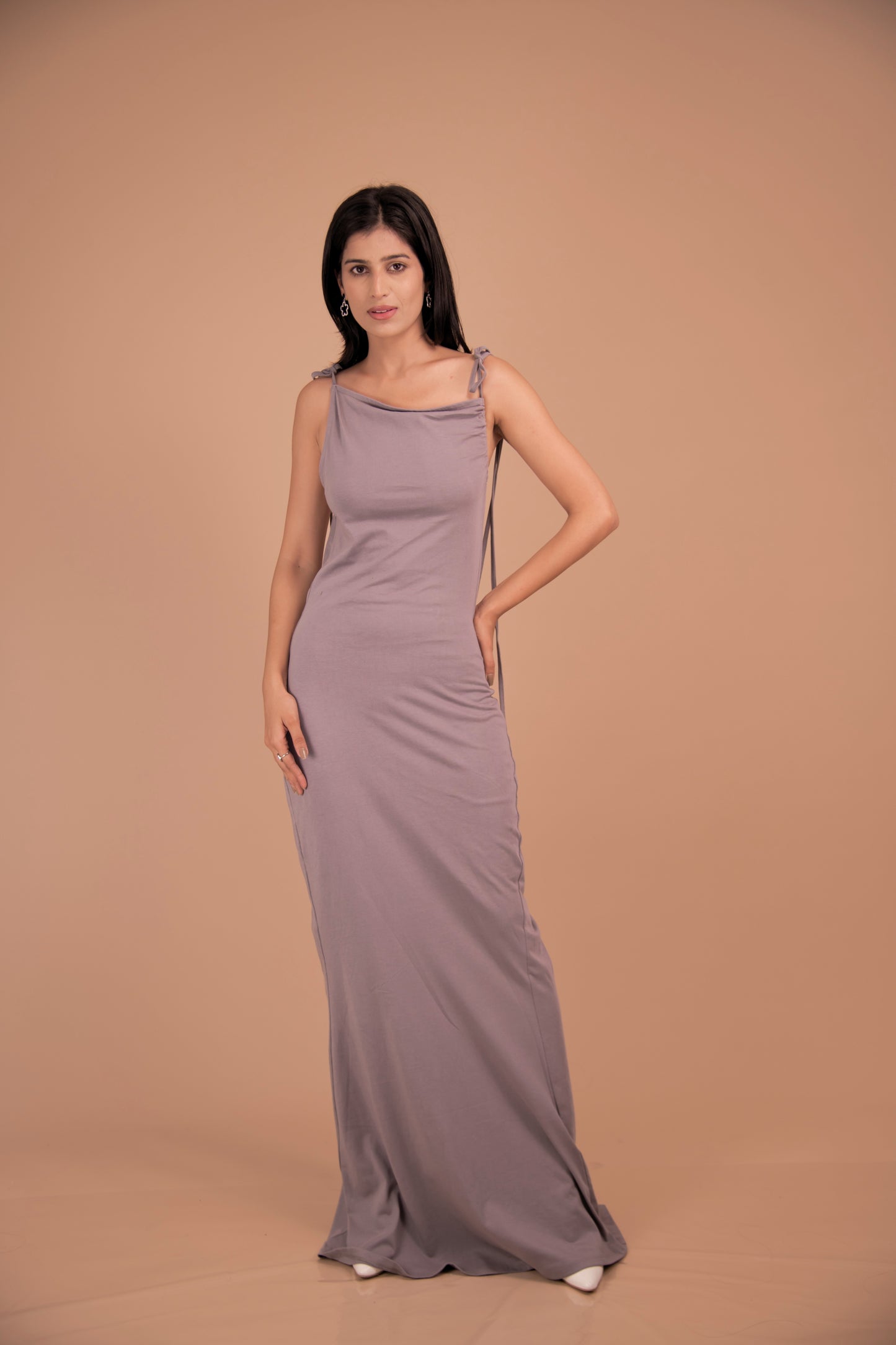Elegance Back-Drape Gown in Luxe Cotton