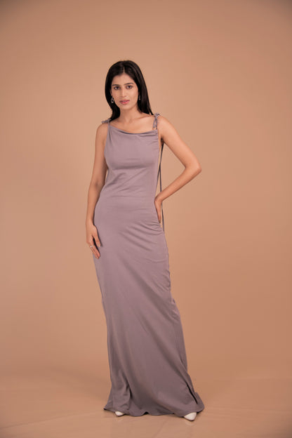 Elegance Back-Drape Gown in Luxe Cotton