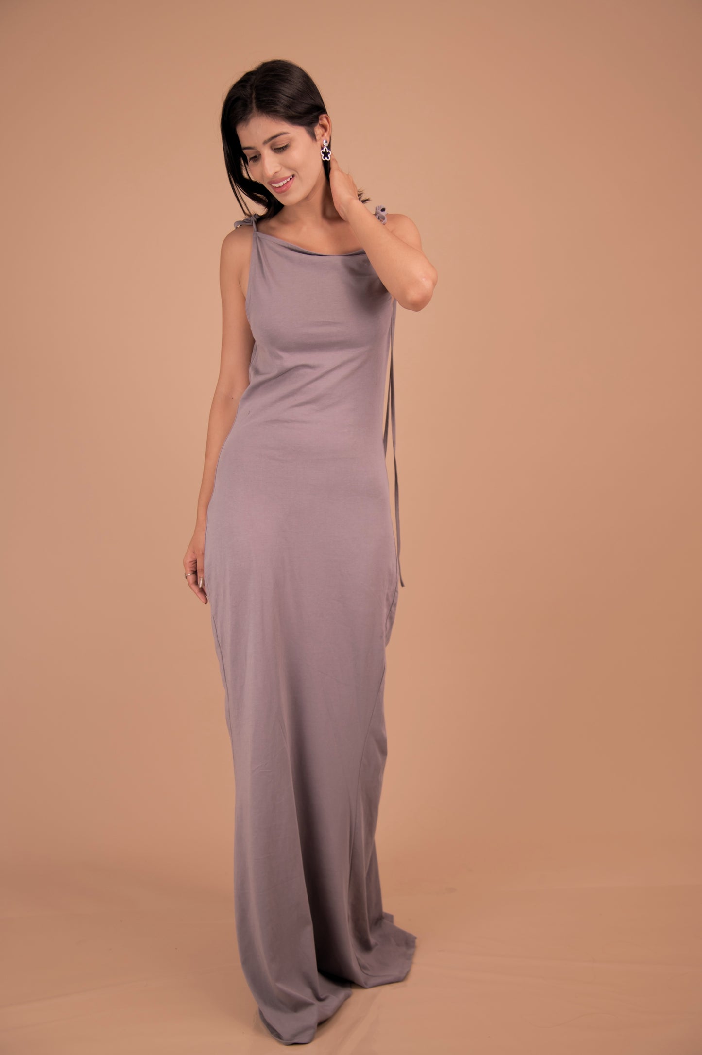 Elegance Back-Drape Gown in Luxe Cotton