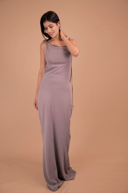 Elegance Back-Drape Gown in Luxe Cotton