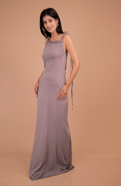 Elegance Back-Drape Gown in Luxe Cotton