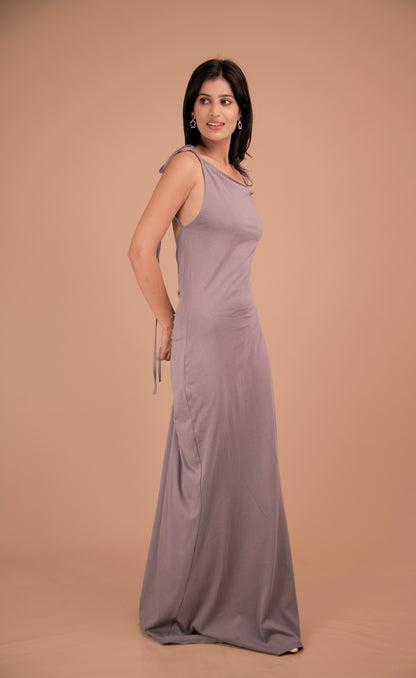 Elegance Back-Drape Gown in Luxe Cotton