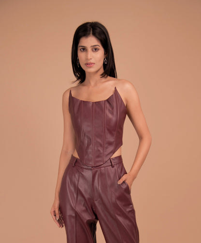 Vesper Contour Leather Corset Top