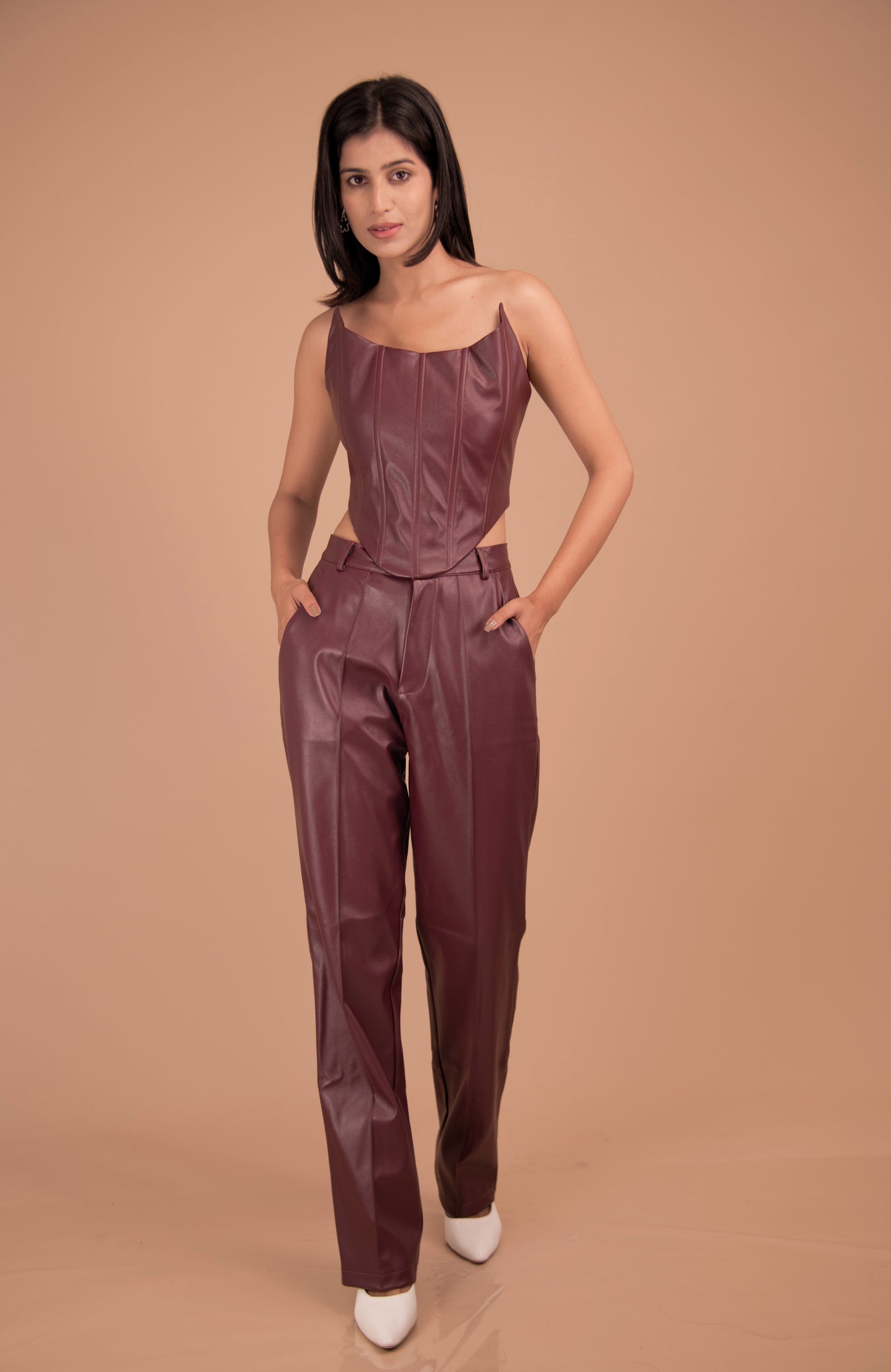 Vesper Contour Leather Corset Top