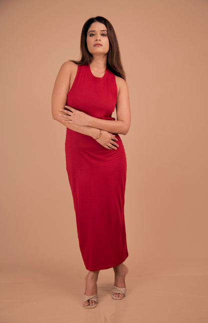 The Marlowe Open-Back Cotton-Blend Midi Dress