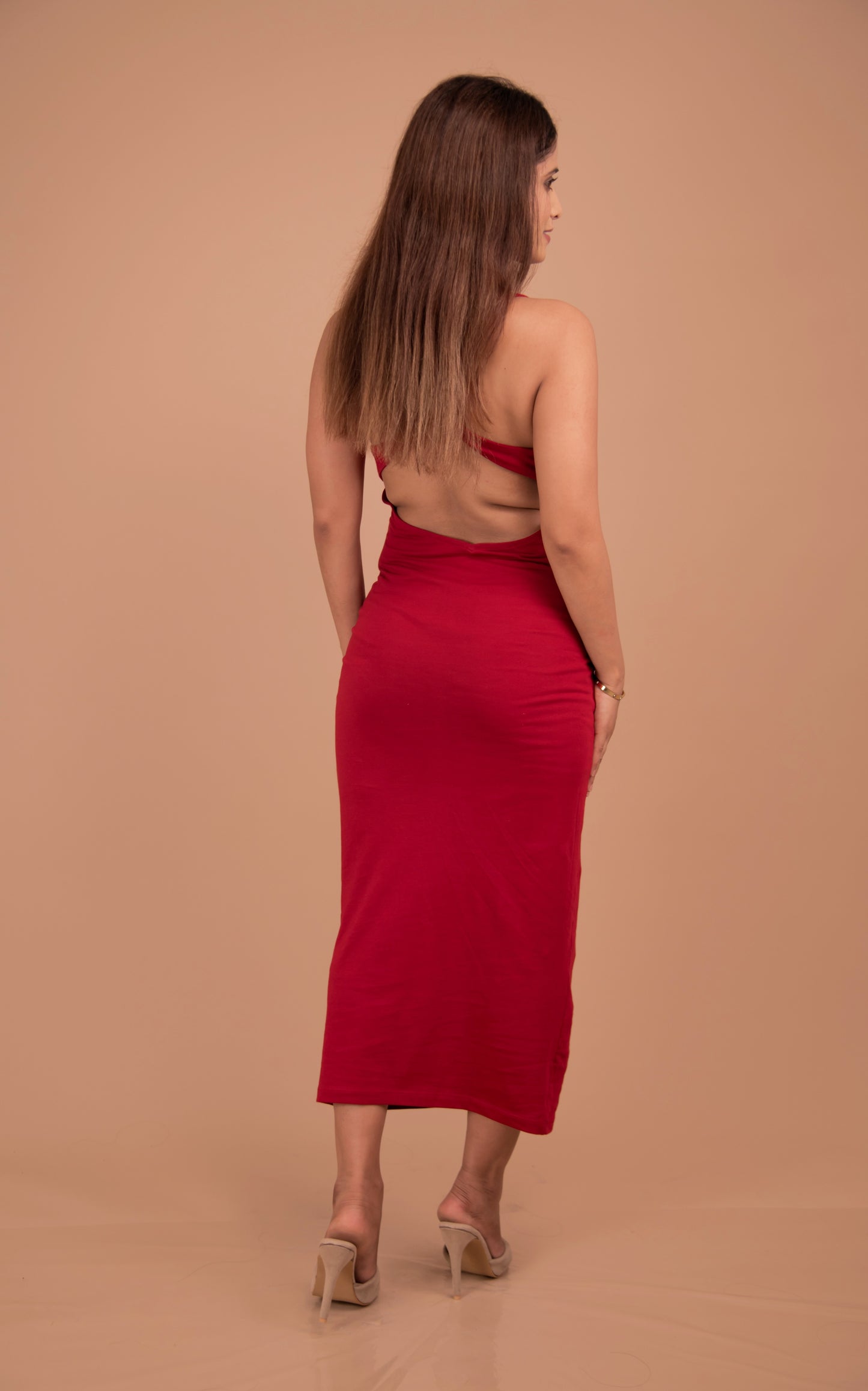 The Marlowe Open-Back Cotton-Blend Midi Dress