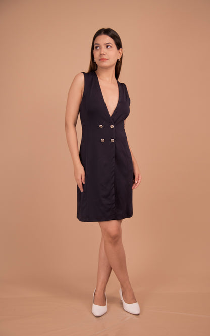 The Astor Double-Breasted Cotton-Blend Dress
