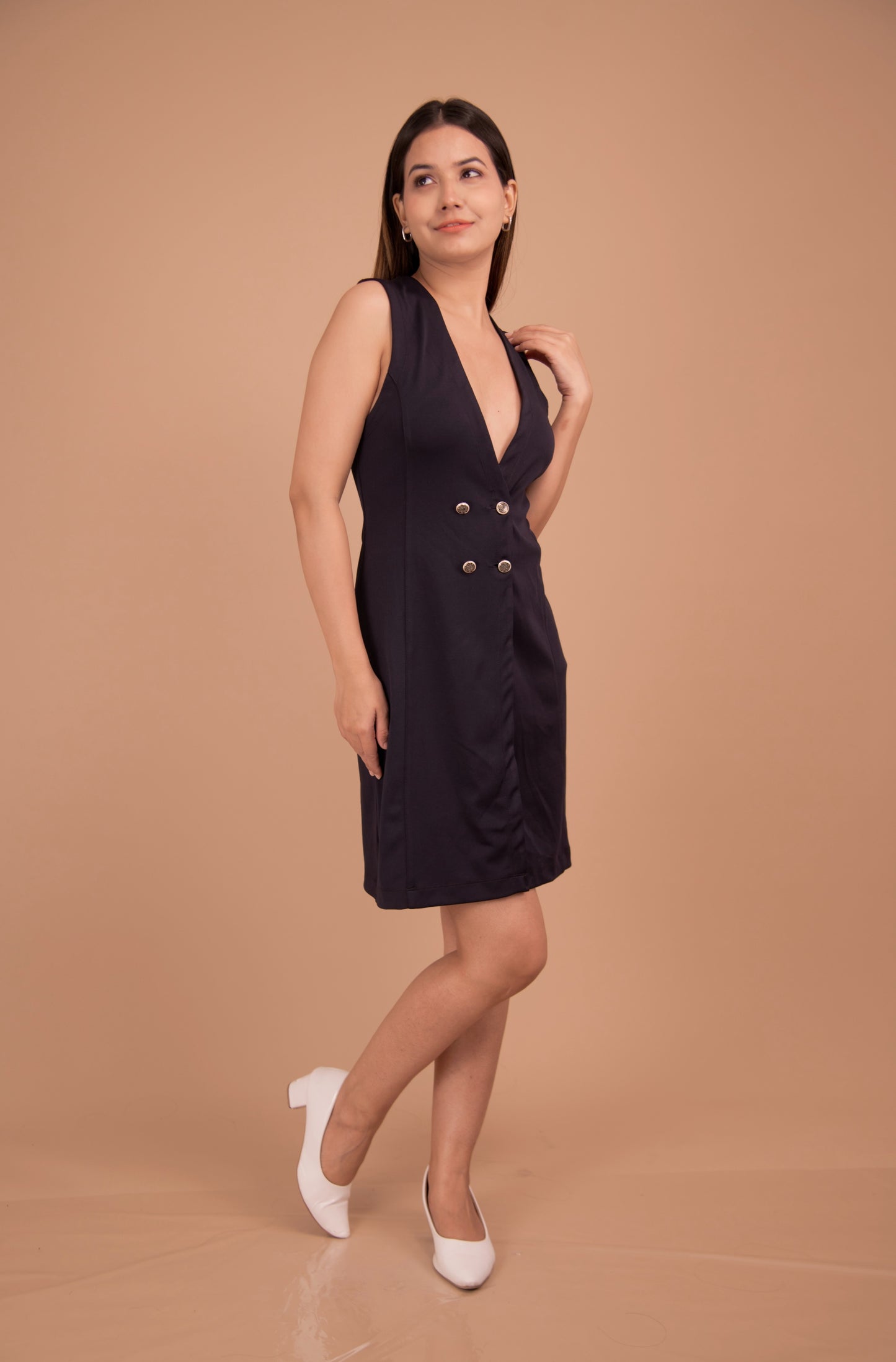 The Astor Double-Breasted Cotton-Blend Dress