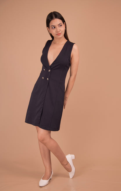 The Astor Double-Breasted Cotton-Blend Dress