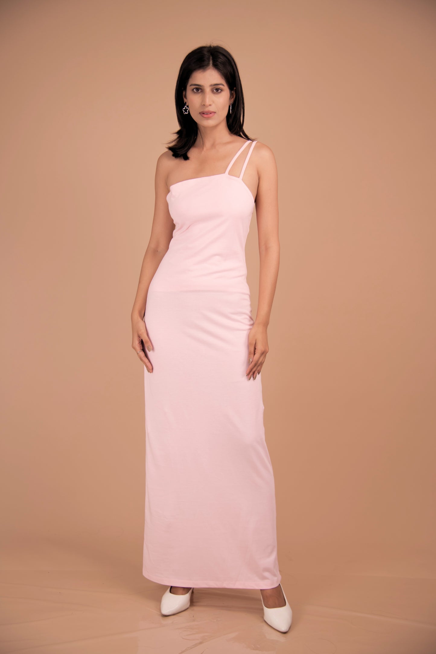 The Celestine Asymmetric Strap Maxi Dress