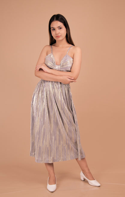 Radiance Cut-Out Metallic Midi Dress