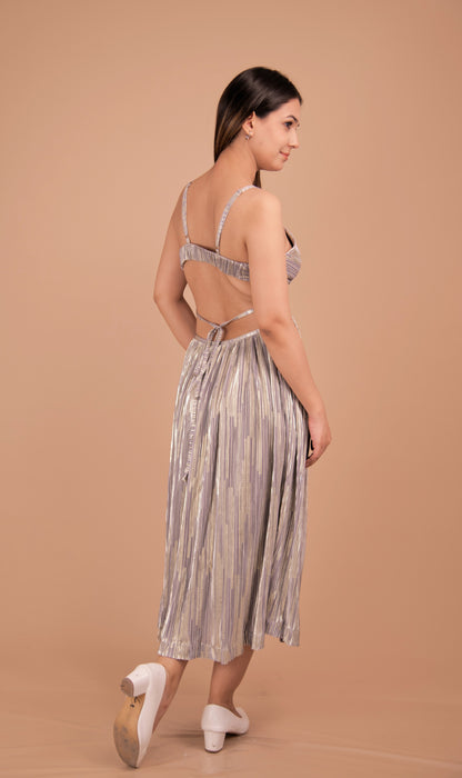 Radiance Cut-Out Metallic Midi Dress