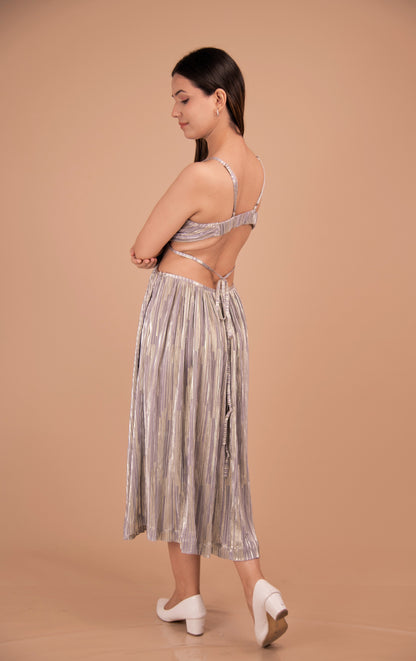 Radiance Cut-Out Metallic Midi Dress