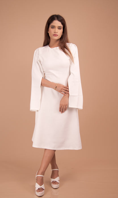 The Aurelia Bell-Sleeve Midi Dress