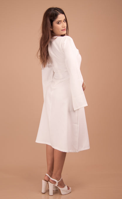 The Aurelia Bell-Sleeve Midi Dress
