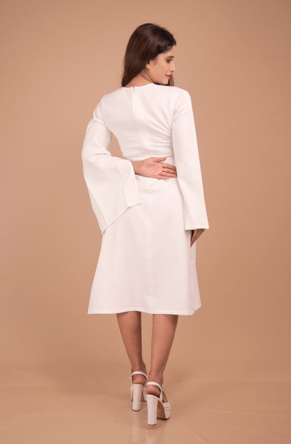 The Aurelia Bell-Sleeve Midi Dress