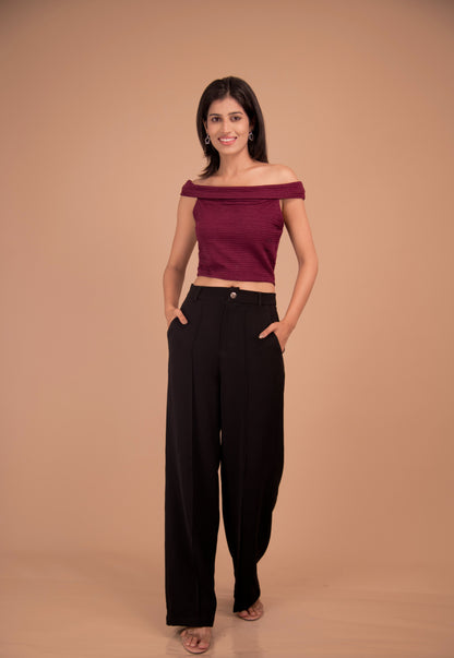 The Bordeaux Off-Shoulder Luxe Top
