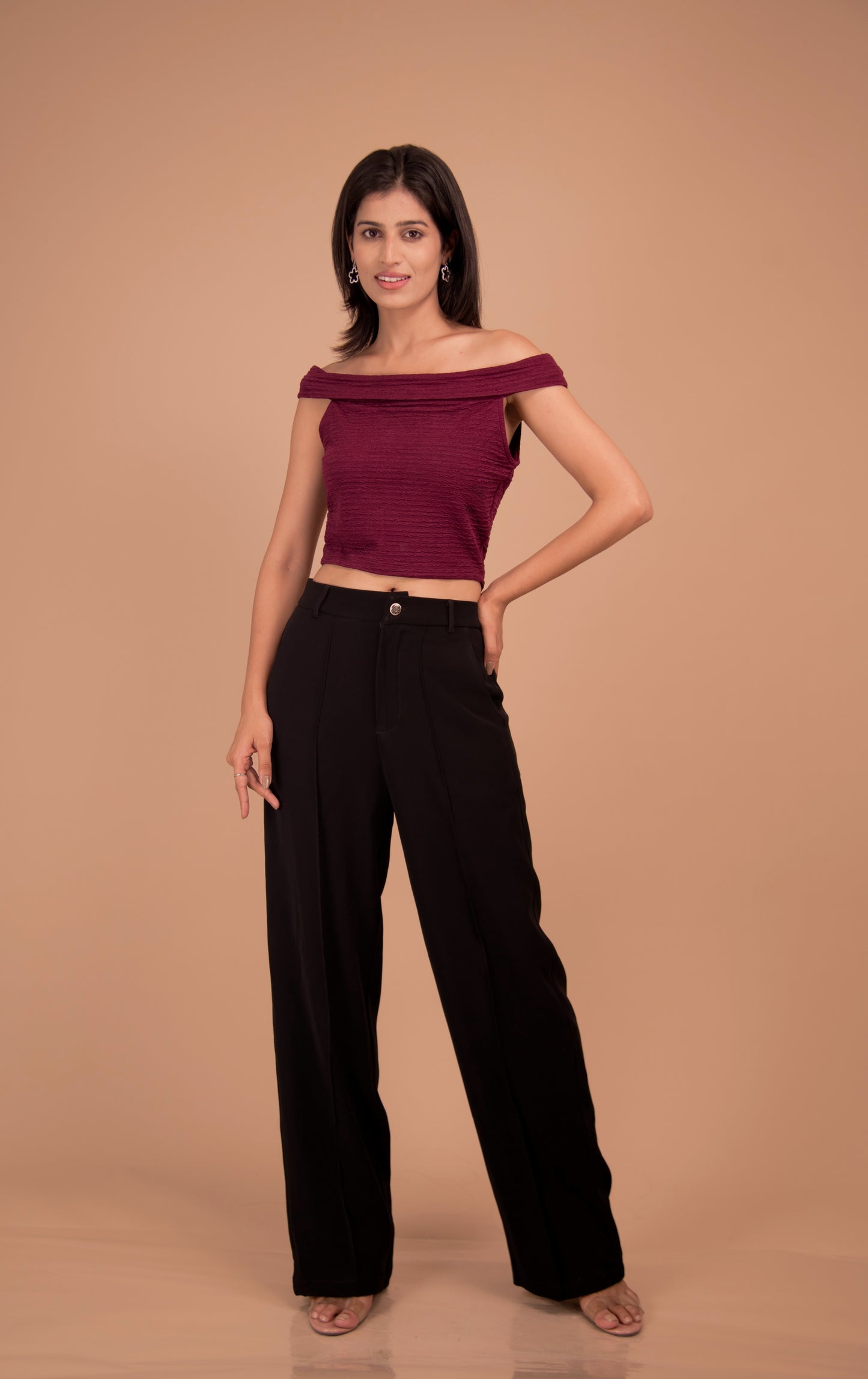 The Bordeaux Off-Shoulder Luxe Top