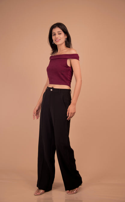 The Bordeaux Off-Shoulder Luxe Top