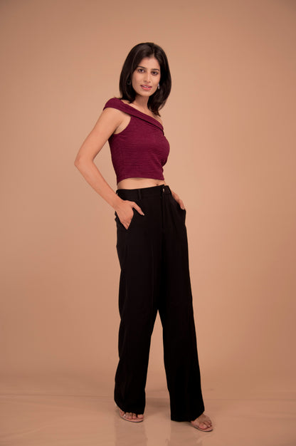 The Bordeaux Off-Shoulder Luxe Top