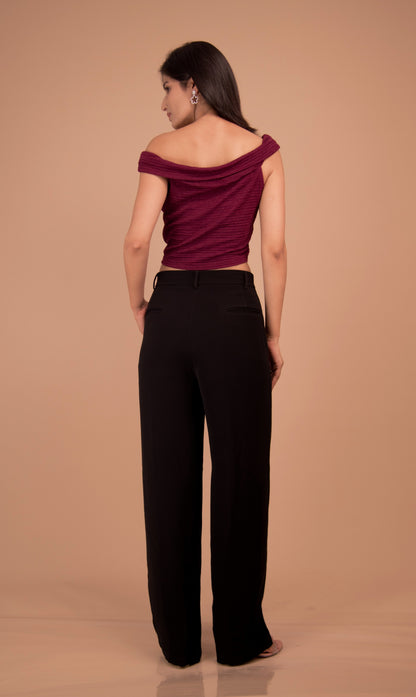 The Bordeaux Off-Shoulder Luxe Top