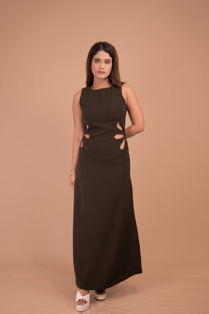 Olive Cut-Out Maxi Dress — Luxe Edition