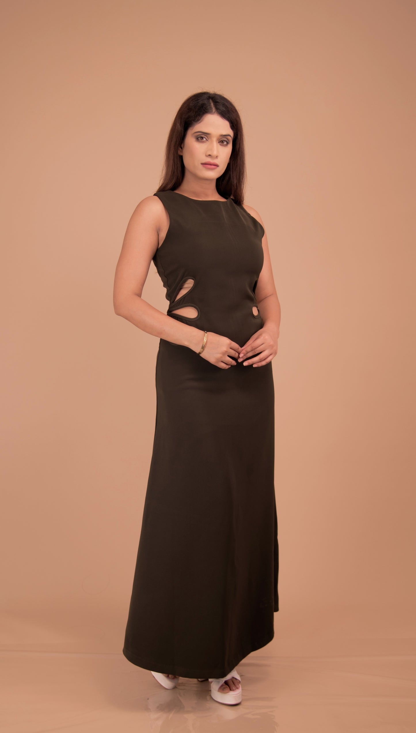 Olive Cut-Out Maxi Dress — Luxe Edition