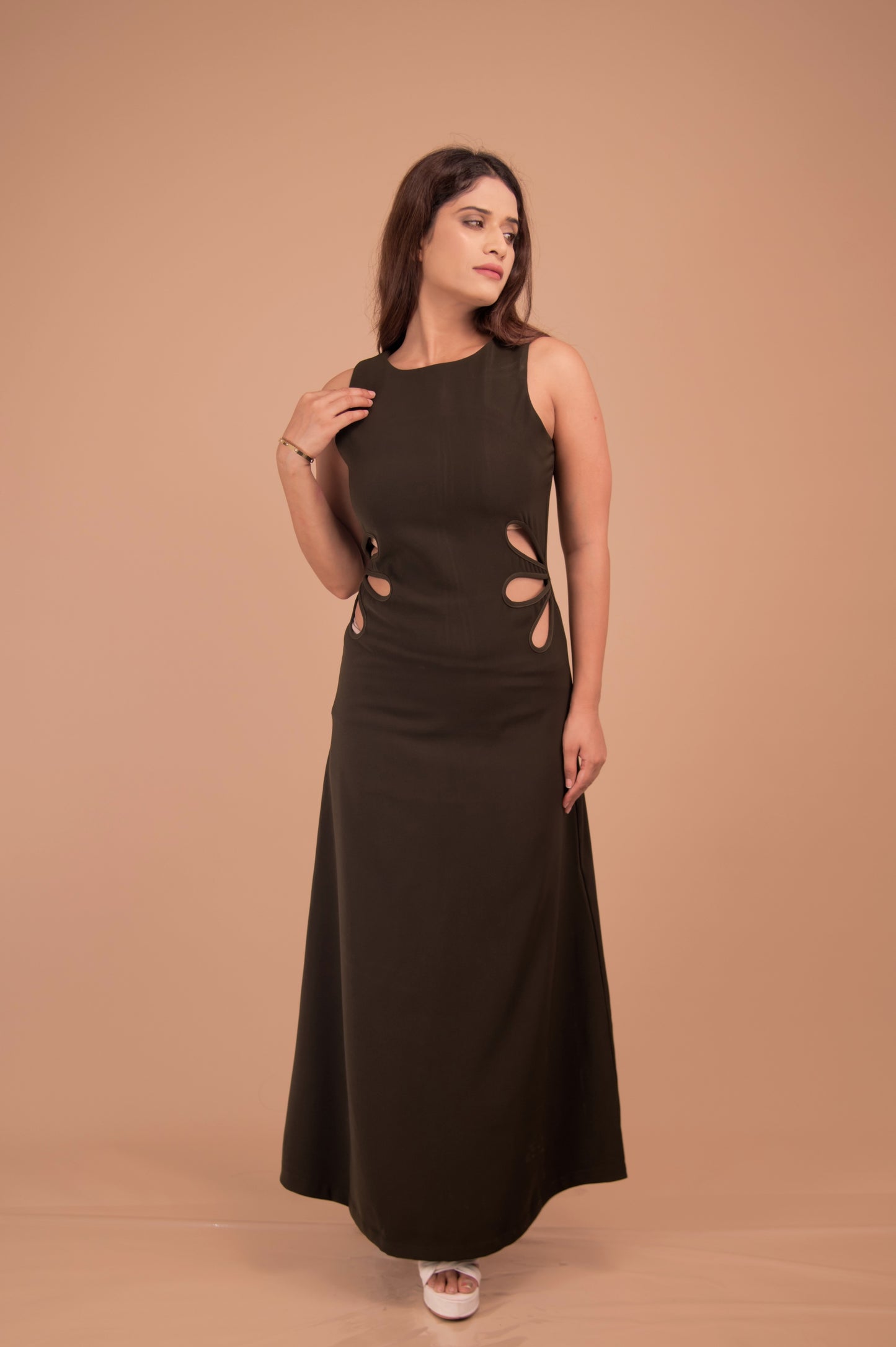 Olive Cut-Out Maxi Dress — Luxe Edition