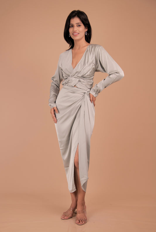 The Marlow Satin Wrap Co-ord