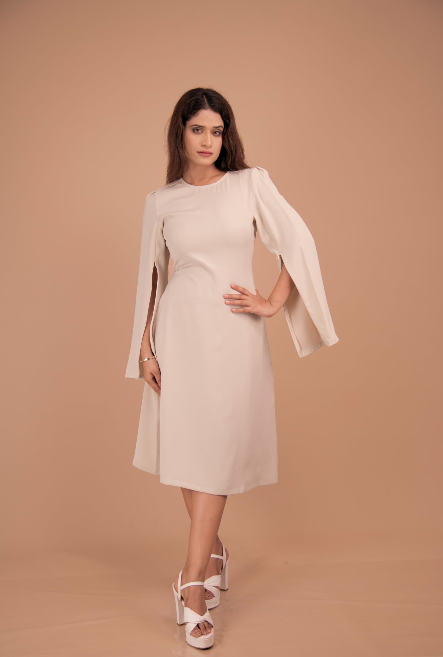 The Aurelia Cape Sleeve Dress