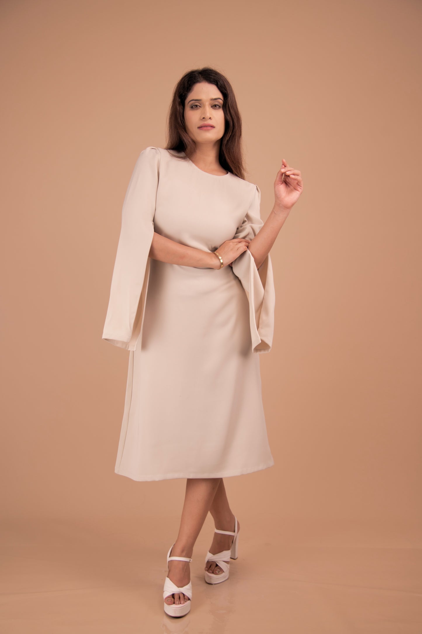 The Aurelia Cape Sleeve Dress