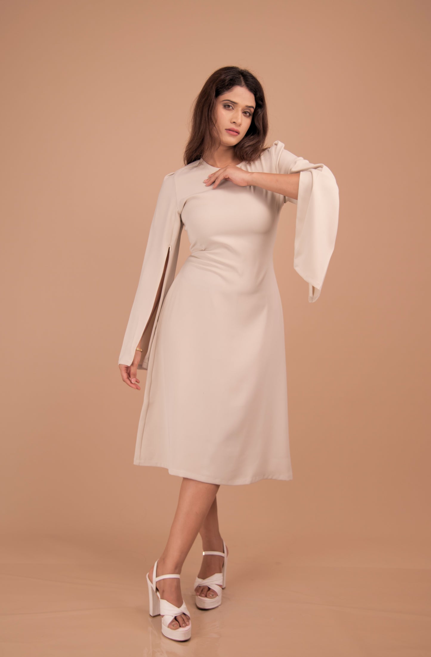 The Aurelia Cape Sleeve Dress