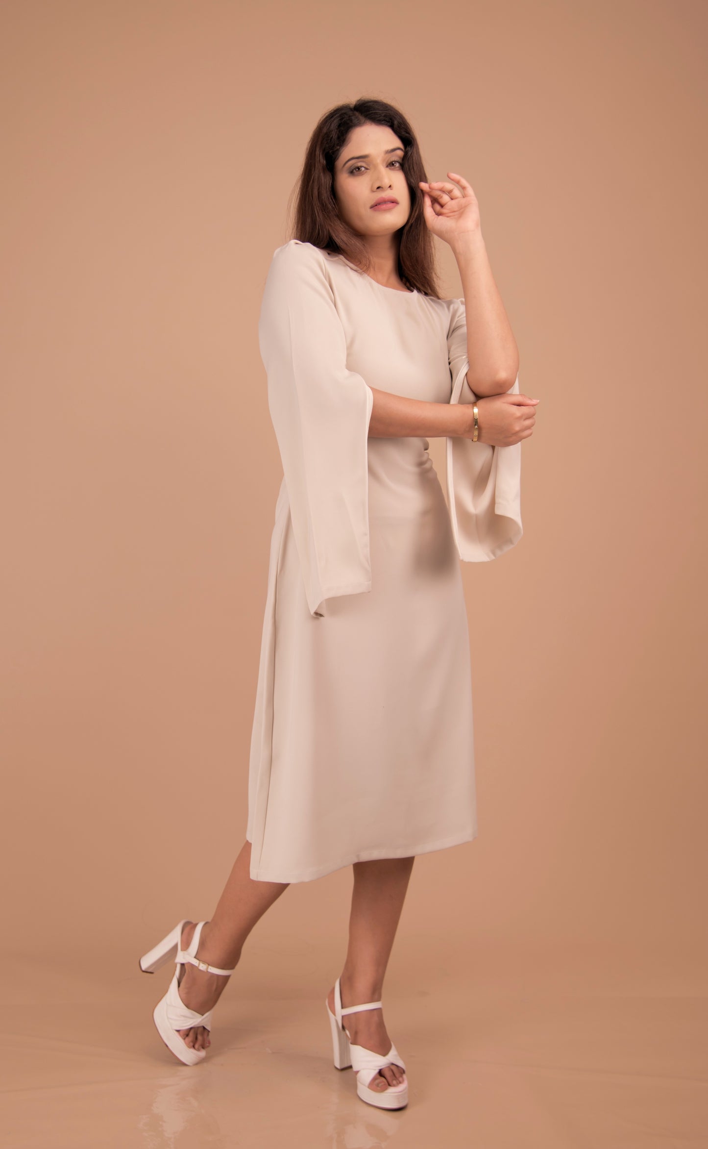 The Aurelia Cape Sleeve Dress
