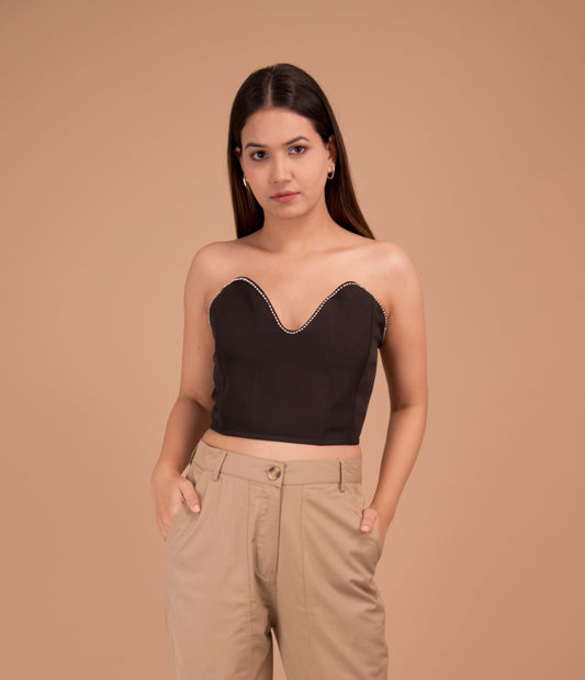 Midnight Charm Sweetheart Top