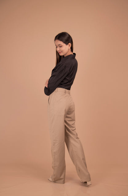 The Valeria Satin Cropped Shirt