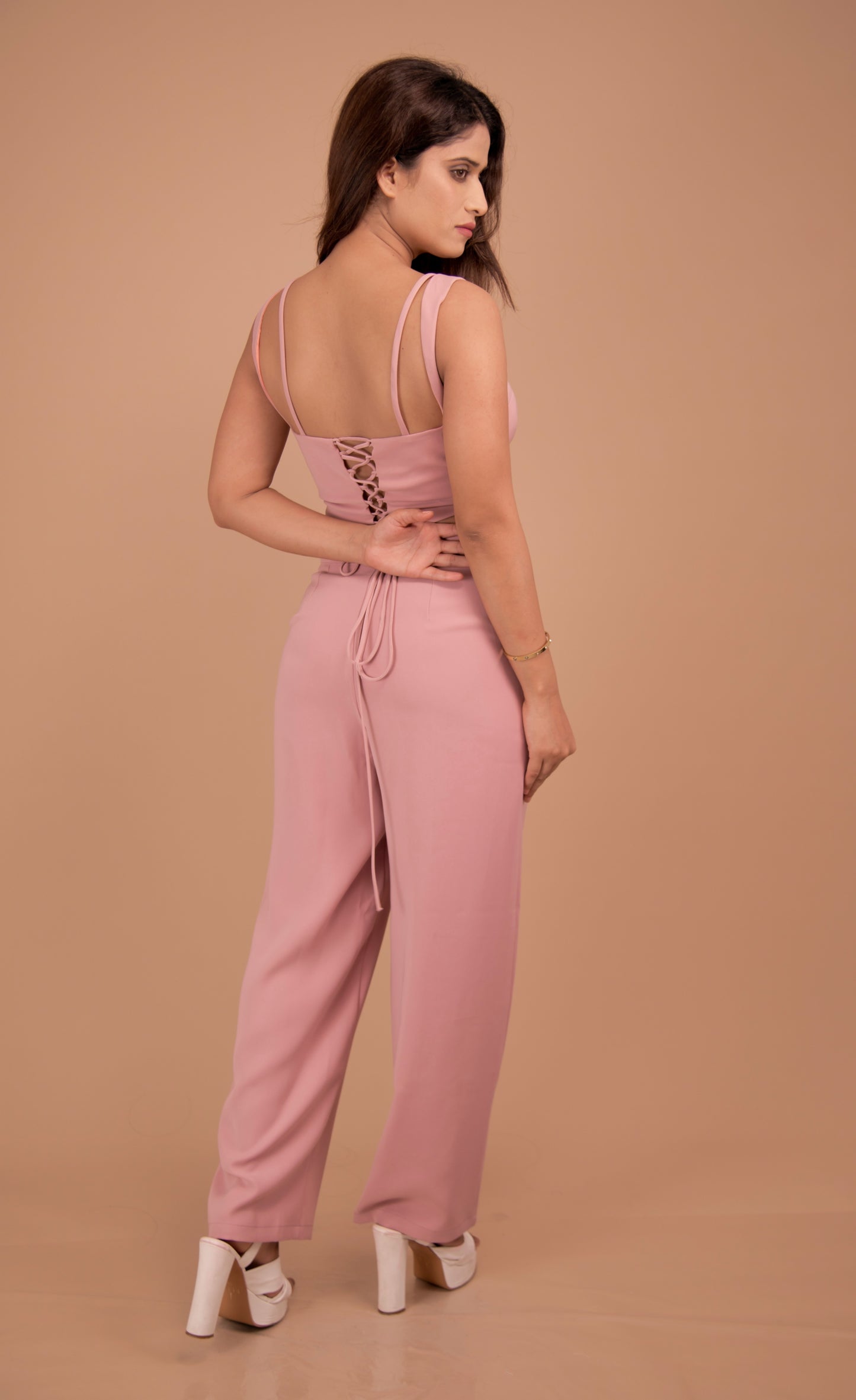 Bustier Top & Tailored Wide-Leg Trouser Co-Ord Set