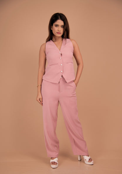 The Renée Blush Tailored Vest