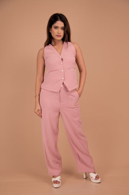 The Renée Blush Tailored Vest
