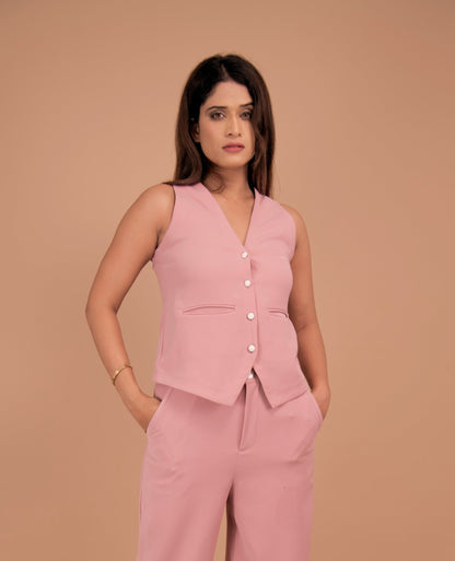 The Renée Blush Tailored Vest