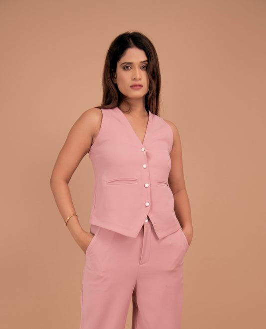 The Renée Blush Tailored Vest