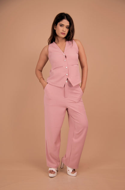 The Renée Blush Tailored Vest