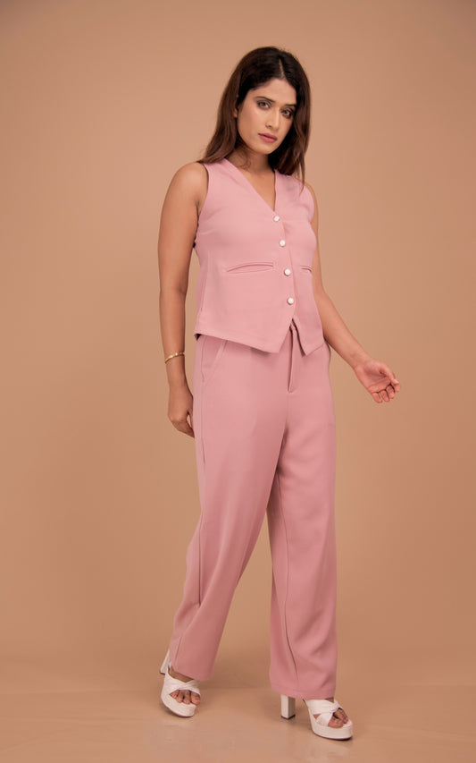 Sculpted Vest & Tailored Wide-Leg Co-Ord