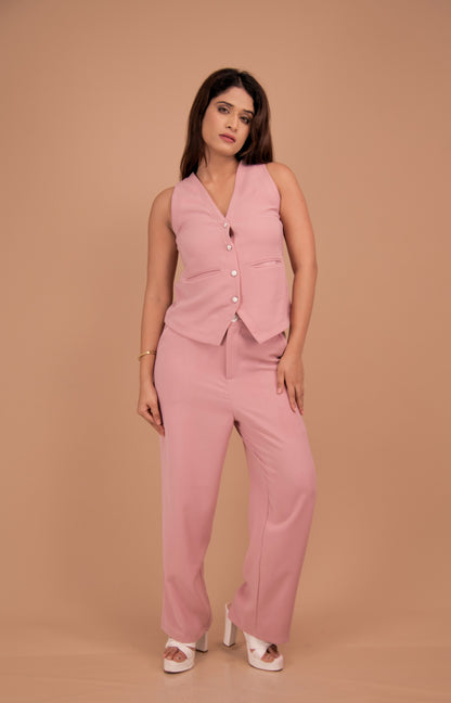 The Renée Blush Tailored Vest