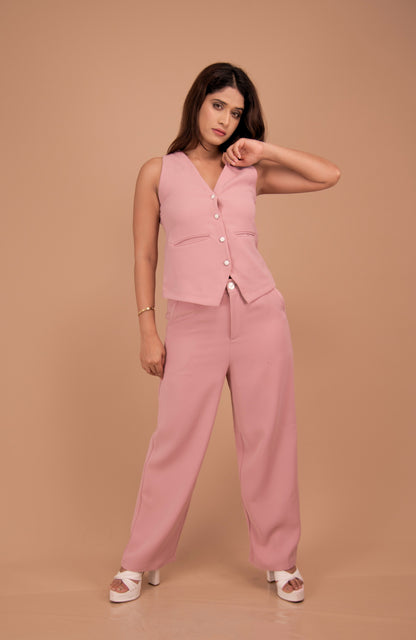The Renée Blush Tailored Vest