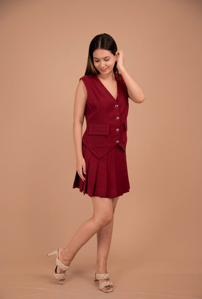 The Renée wine Tailored Vest