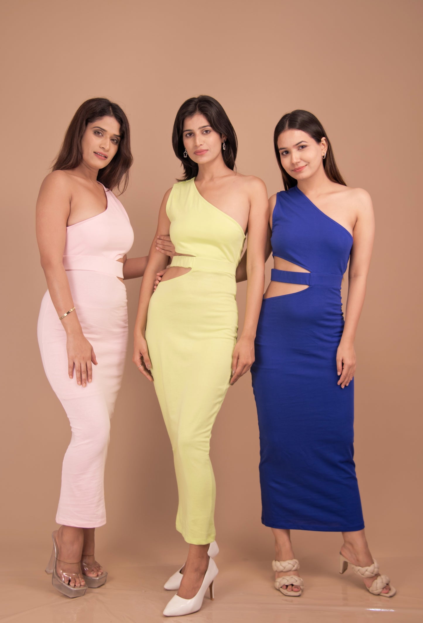 Sculpted One-Shoulder Cotton Column Dress