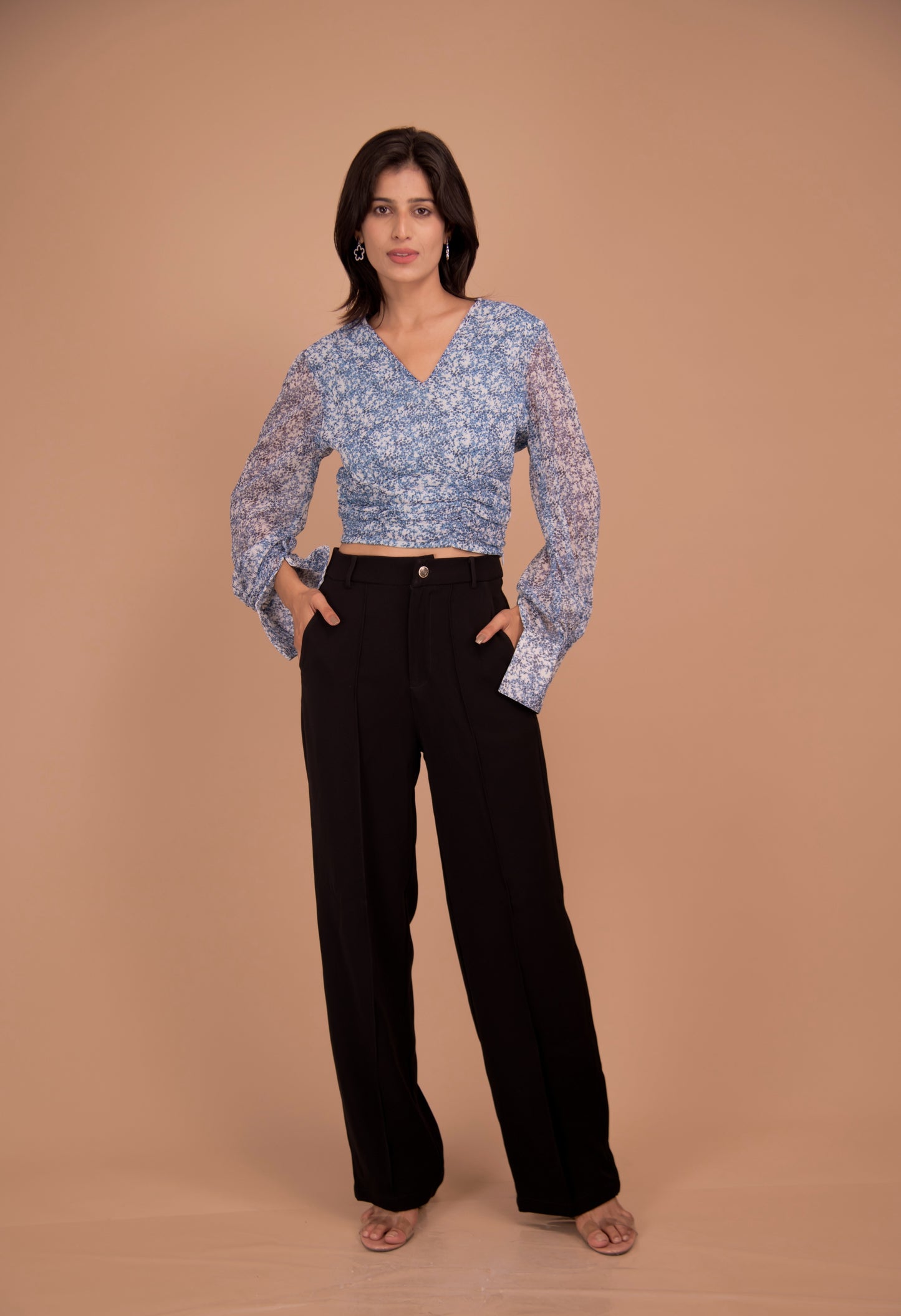 L’Atelier Enchanté Chiffon & Tailored Trousers Ensemble