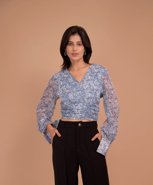 The Celeste Sheer Floral Crop Top