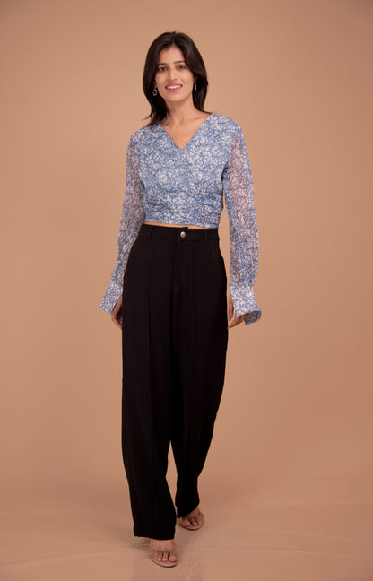 The Celeste Sheer Floral Crop Top